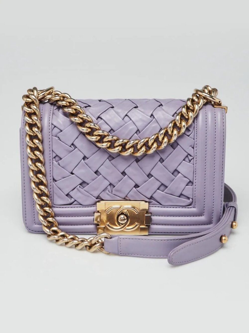 Chanel Purple Woven Lambskin Leather Paris-Versailles Small Boy Bag - Picture 2 of 10